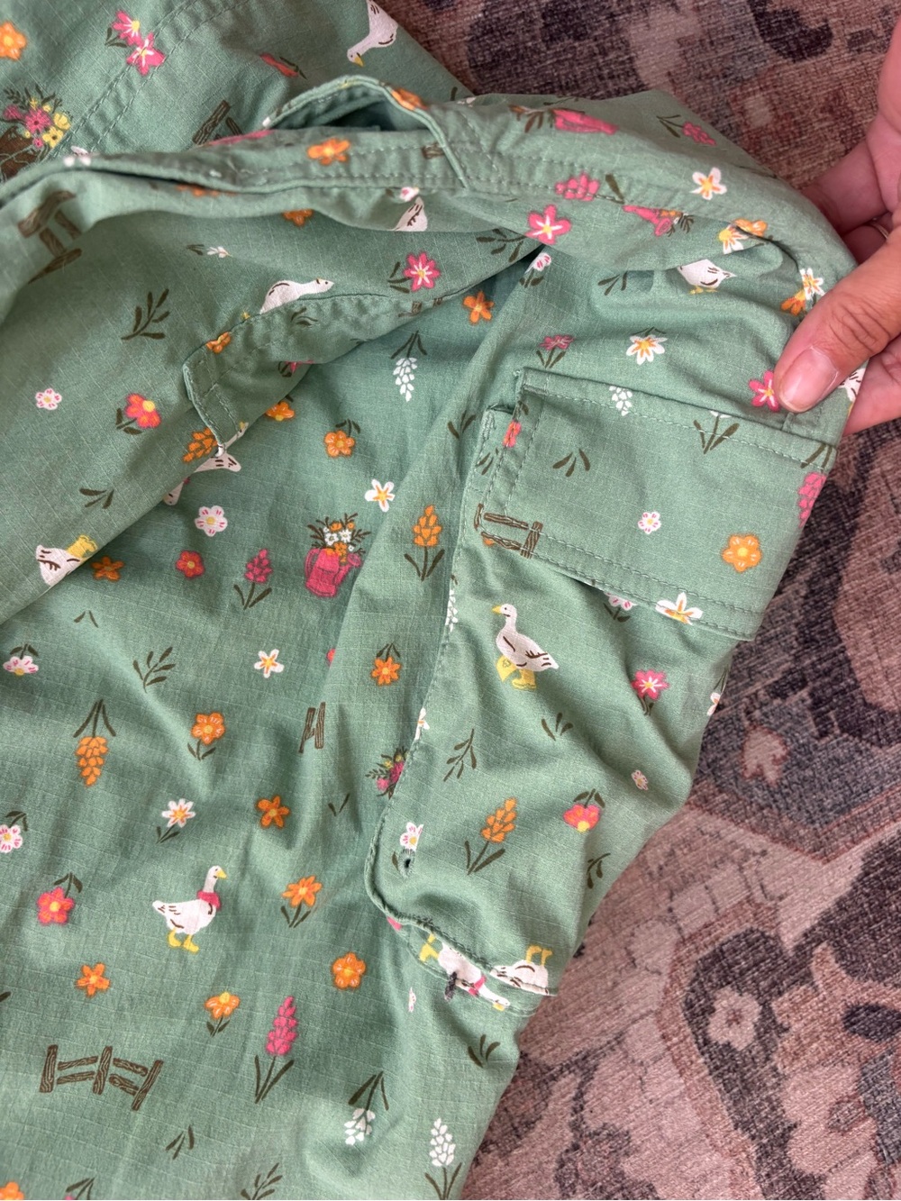 Duluth trading co heirloom gardening bib overalls in green garden goose size XL - Picture 3 of 4